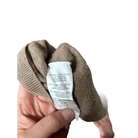 J. Crew Wool Blend Lace Appliqué Long Sleeve Crew Neck Pullover Sweater Size XS - Picture 8 of 11